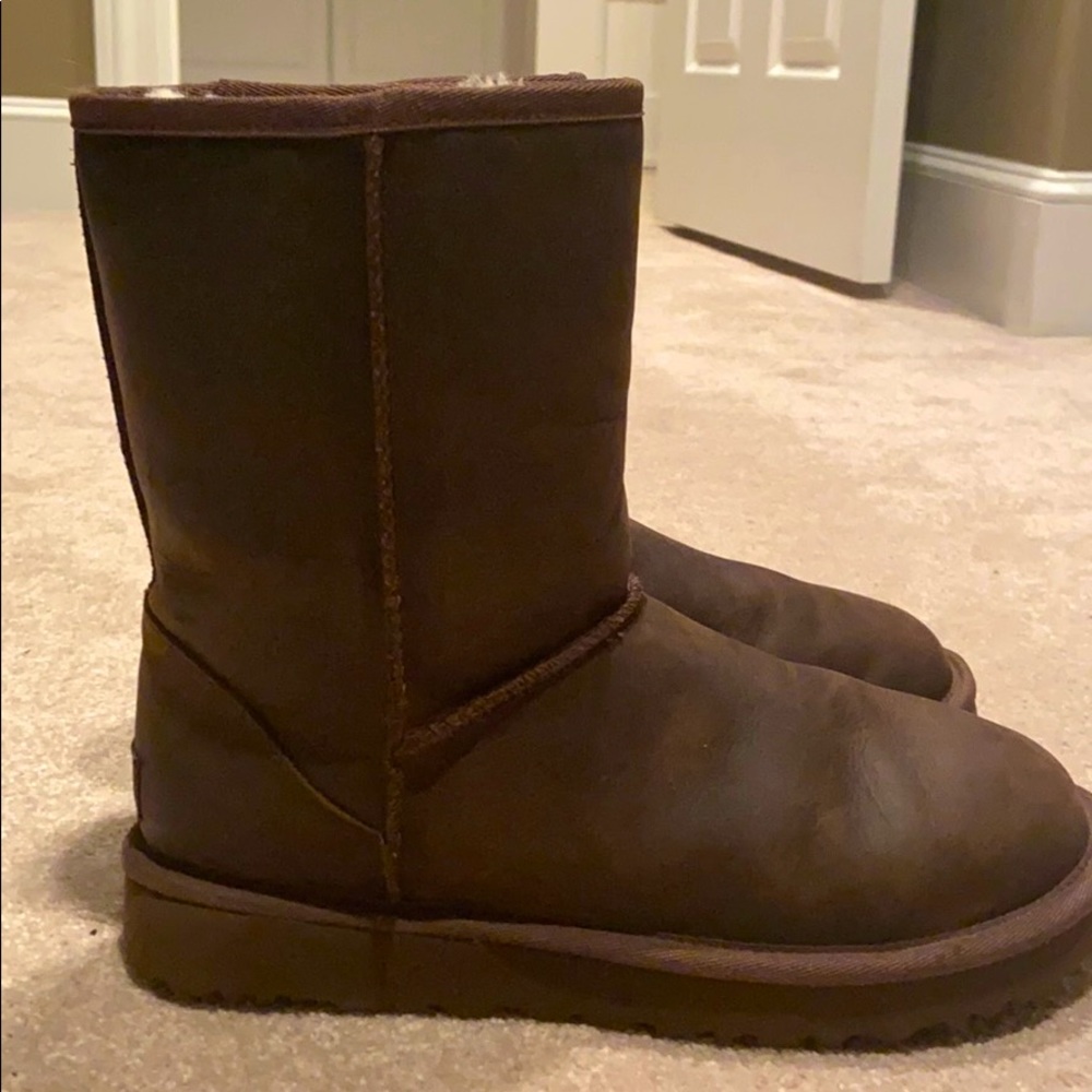 Brown UGG leather boots